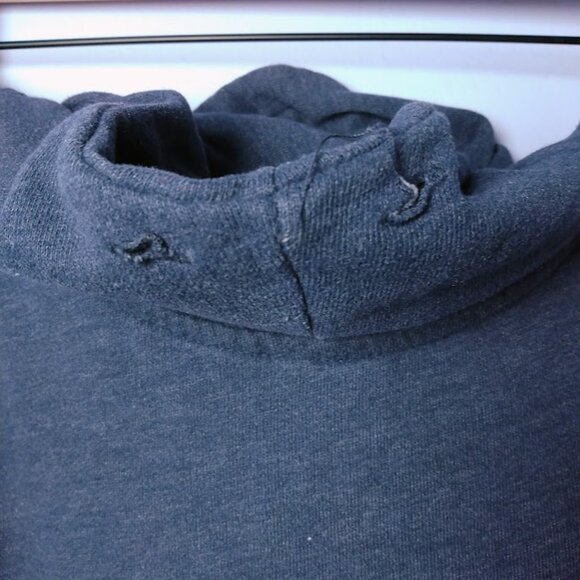 Abercrombie & Fitch Hoodie Size Medium Funnel Neck Navy Blue Soft Worn-in *SPOTS - Picture 9 of 15